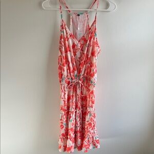 Floral Sleeveless Dress with Tie Waist
